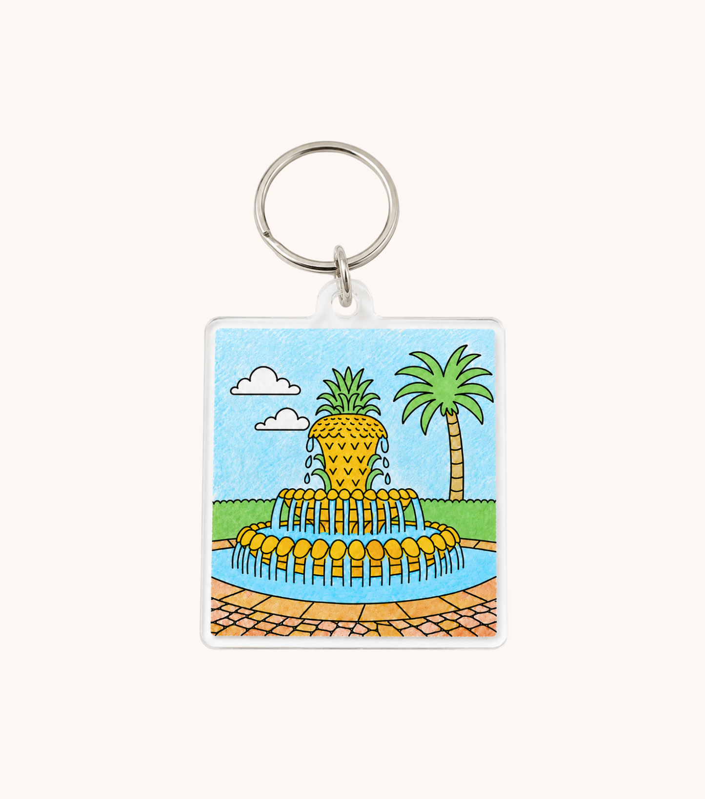 Pineapple Fountain Keychain