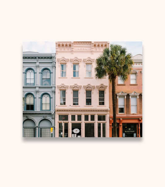 Broad Street Charleston photography print featuring historic Southern architecture