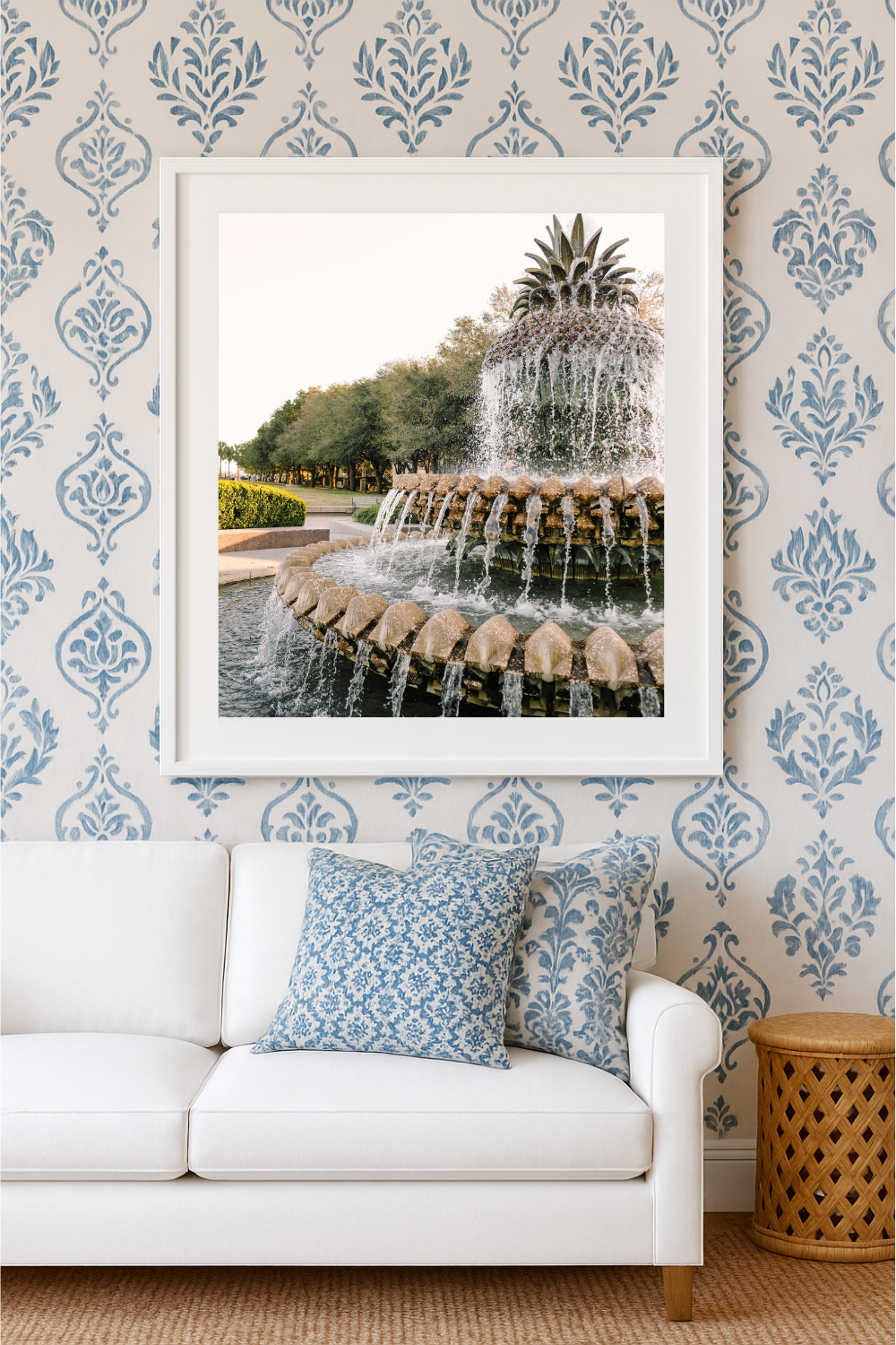 Charleston pineapple photography styled in a classic Southern coastal interior