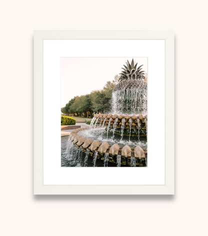 Framed Charleston wall art featuring the iconic pineapple fountain