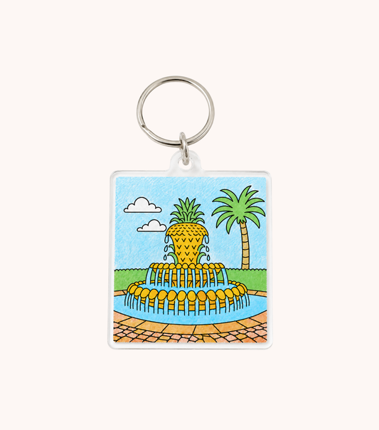 Pineapple Fountain Keychain