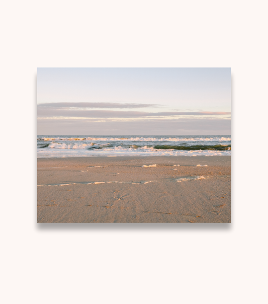 Golden Waves Folly Beach coastal photography print inspired by Charleston sunsets