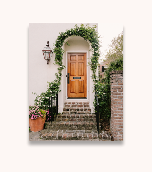 Charleston architectural photography print featuring ivy-covered doorway