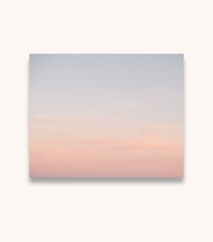 Ombre Sky minimalist coastal photography print with soft pastel sunset colors