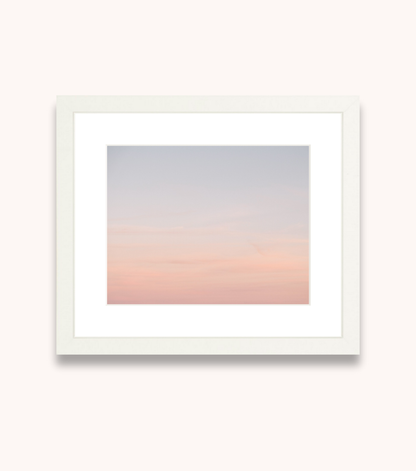 Framed pastel sky photography print inspired by a Charleston sunset