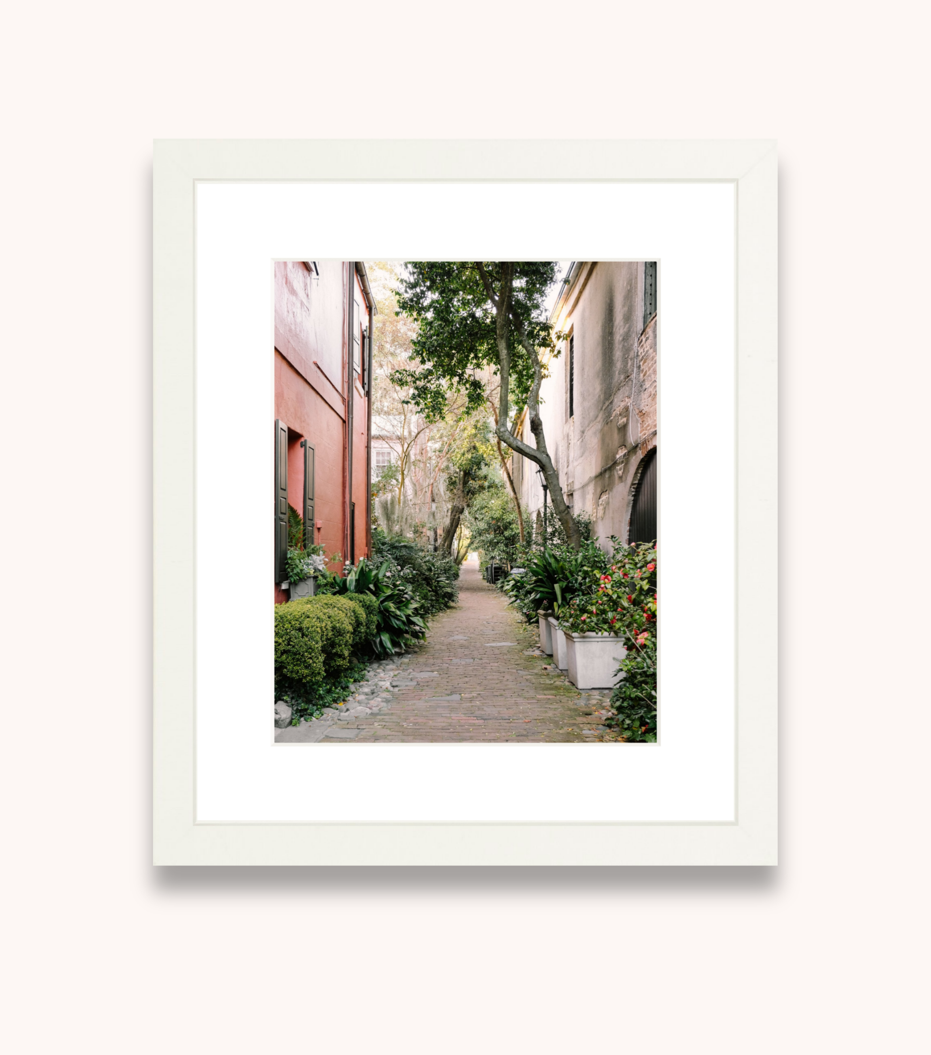 Framed wall art of Philadelphia Alley in Charleston’s historic district