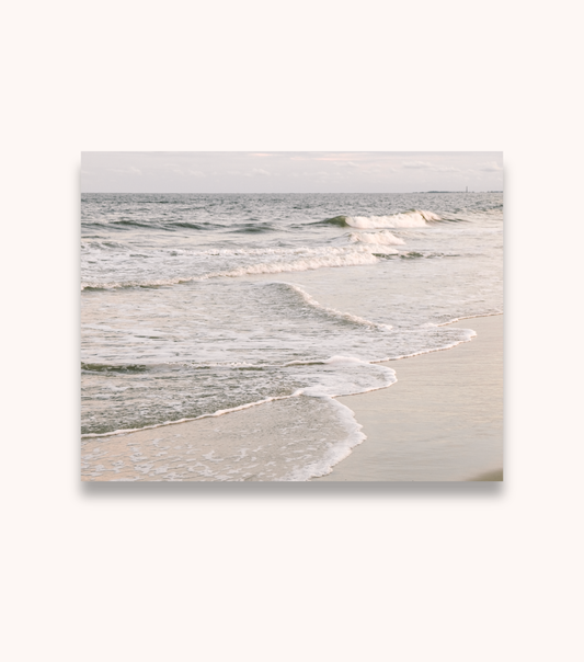 Salty Air coastal photography print of Folly Beach styled as a minimalist wall art print