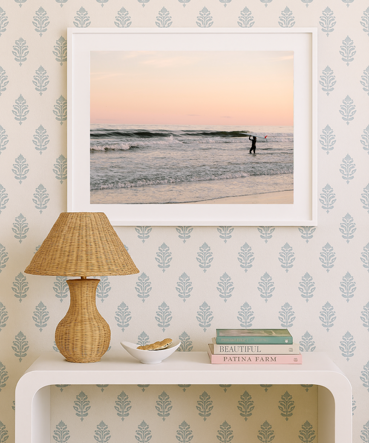 Charleston sunset photography styled in a relaxed coastal interior