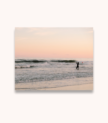Charleston sunset photography print shown as unframed wall art