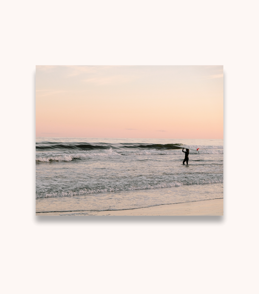 Charleston sunset photography print shown as unframed wall art