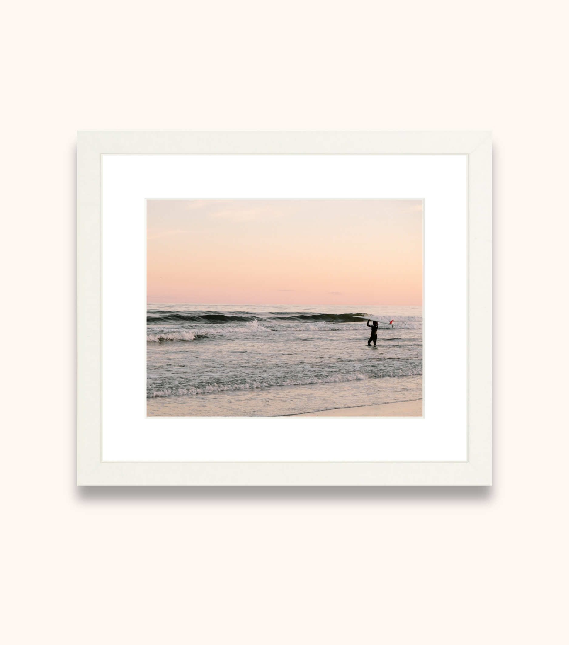Framed Charleston sunset wall art with warm coastal tones